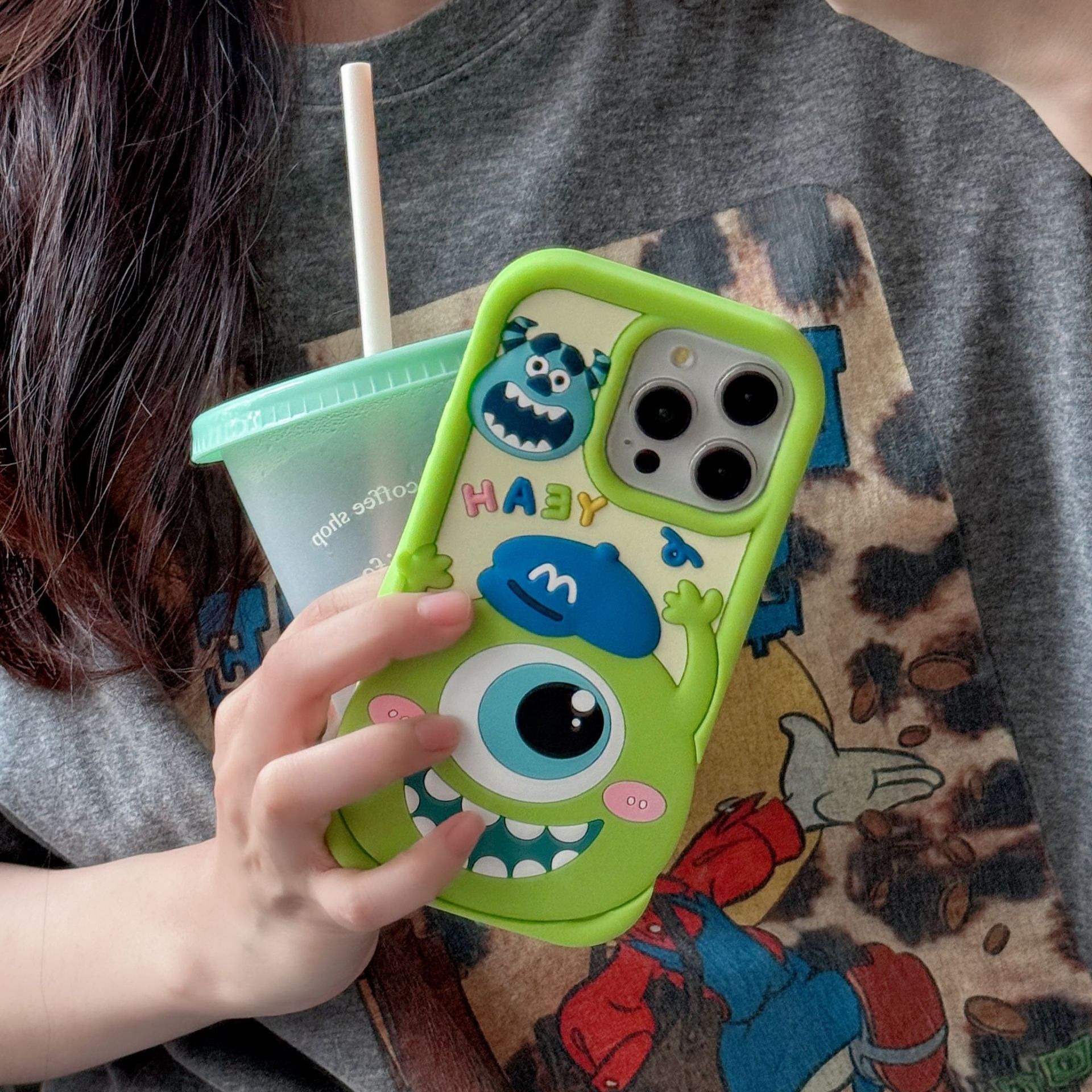 Big Eye Boy Compatible iPhone 16 Max Phone Case Apple 17 Pro 3D 14 Silicone 13/11 Shockproof 15