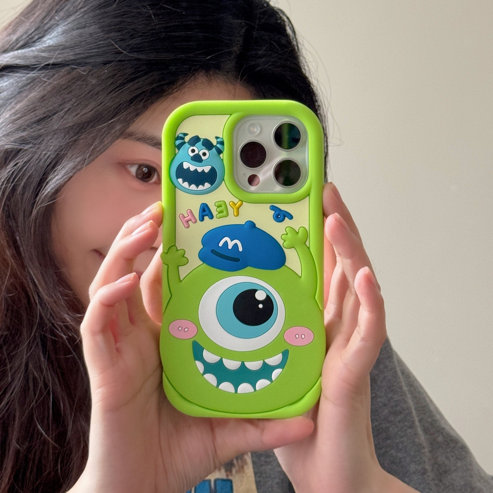 Big Eye Boy Compatible iPhone 16 Max Phone Case Apple 17 Pro 3D 14 Silicone 13/11 Shockproof 15