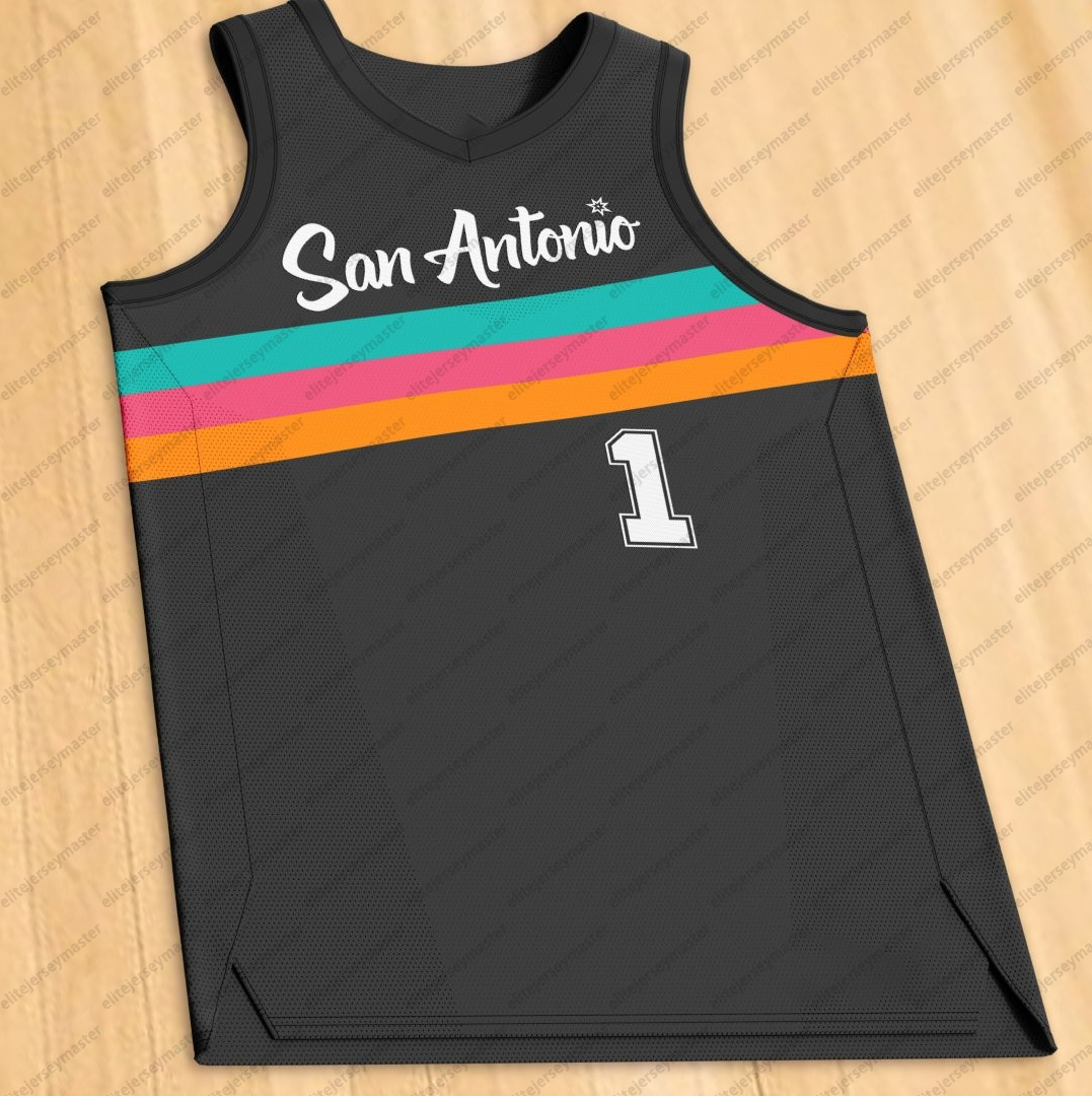 1 Victor Wembanyama De'Aaron Fox 2026 Personalized Customized Basketball Jerseys Stephon Castle Devin Vassell Julian Champagnie Harrison Barnes K