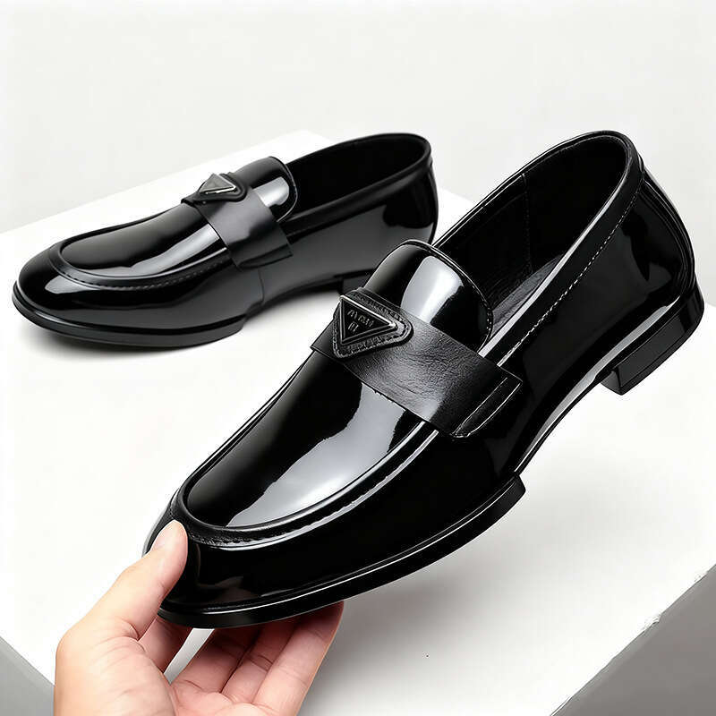 Loafers New Men's Patent Leather Glossy Casual Slip-On British Business Formal Shoes