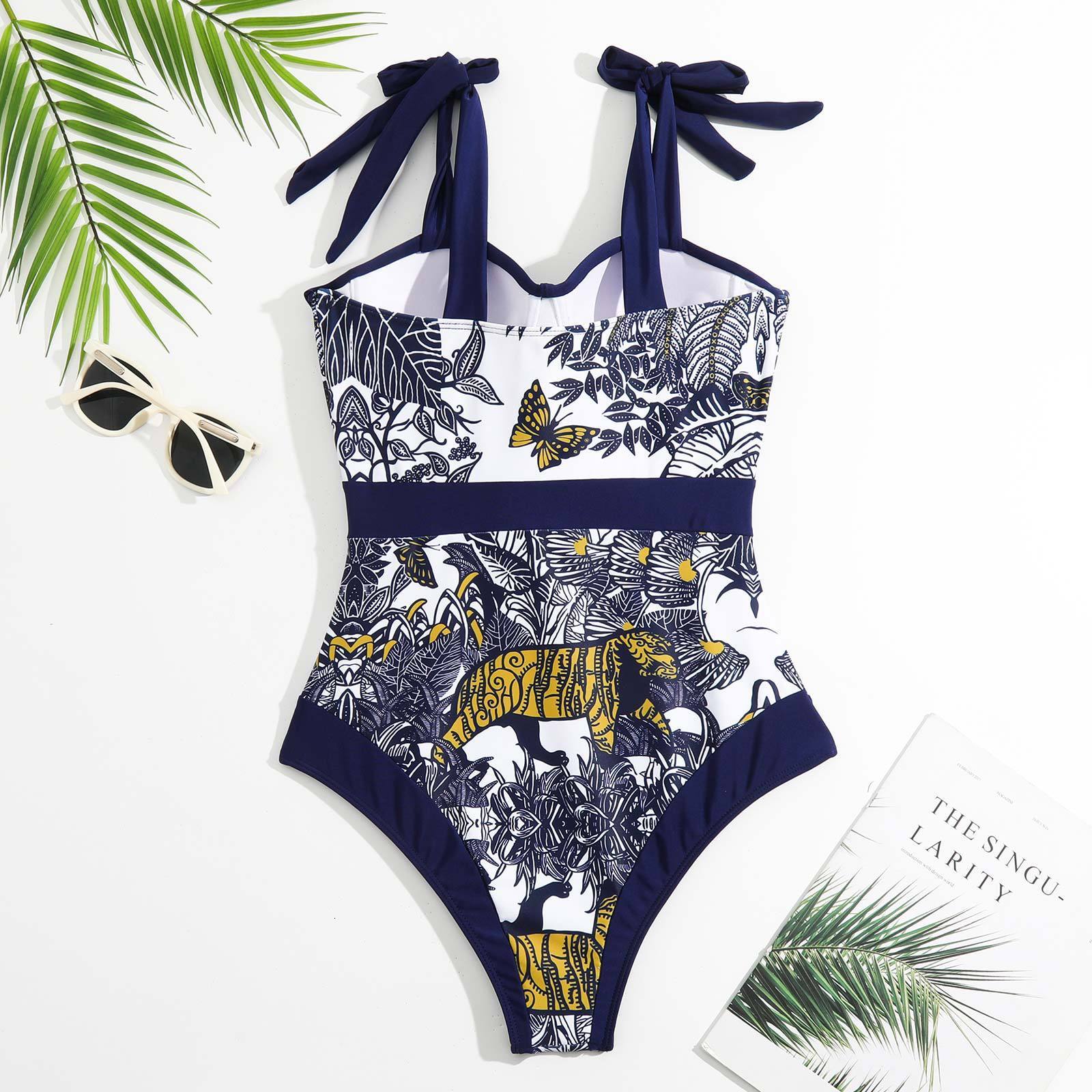 Lightweight Designer In Stock 2026 New European and American Style One-Piece Swimsuit for Women Tight Conservative Slimming Hard Pack Chiffon Long Ski - view 5