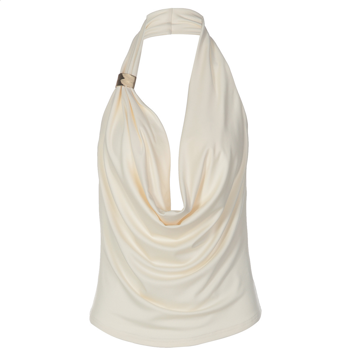 Puloru Sleeveless Cowl Neck Halter Vests Womens Summer Backless Tie-up Cropped Tank Tops Solid Basic Going Out Top Streetwear 260407