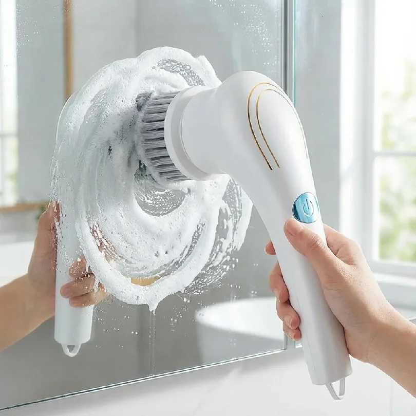 Electric Grease Scrubber Rechargeable Powerful Cleaning Brush Handheld Cordless Cleaner for Kitchen Sink Tile 25x11 L260516