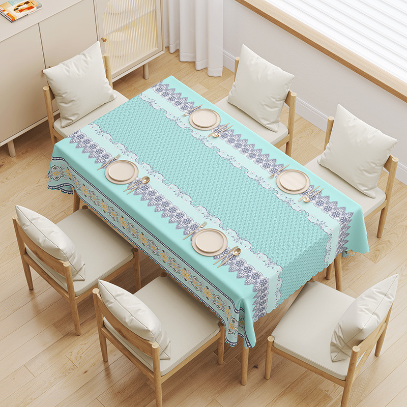 YL-38660 Custom Premium Tablecloth - Waterproof, Oil-proof, Wash-free, Heat-resistant, Thickened PVC, Simple Home Coffee Table Cloth