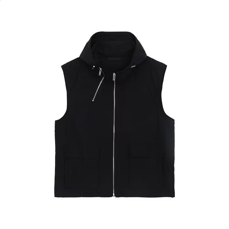 Mens Vest Double Zipper Arm Zipper n Tank Top Summer Streetwear Fashion Campus Daily Sleeveless Tops MenS Wear 2025 260407