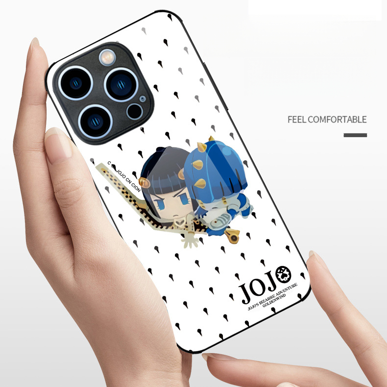 Suitable for Apple 17 JoJo's Bizarre Adventure phone 16Pro cartoon glass case iphone13pro anime 14