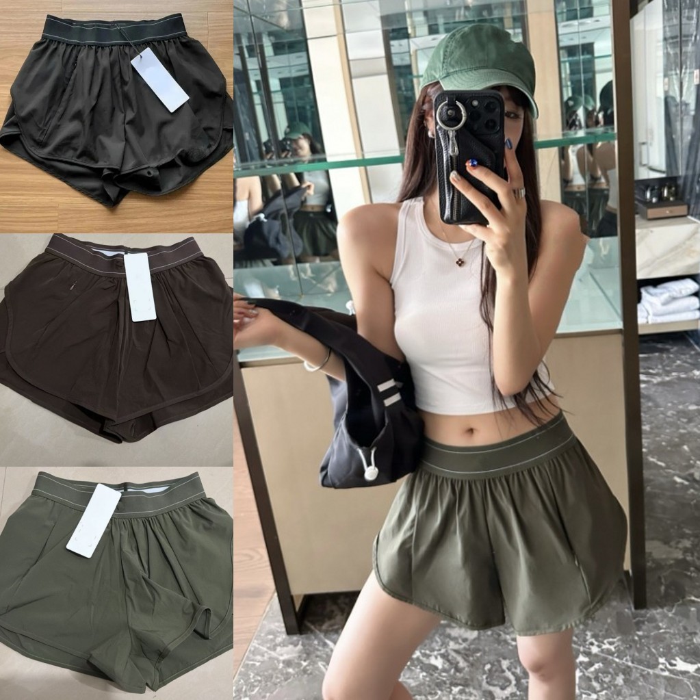 Designer Women Yoga Shorts Summer Gym Wear Anti Exposure Hot Pants Fake Two Piece Sports Quick Dry Breathable Running Fitness Workout Short Pants