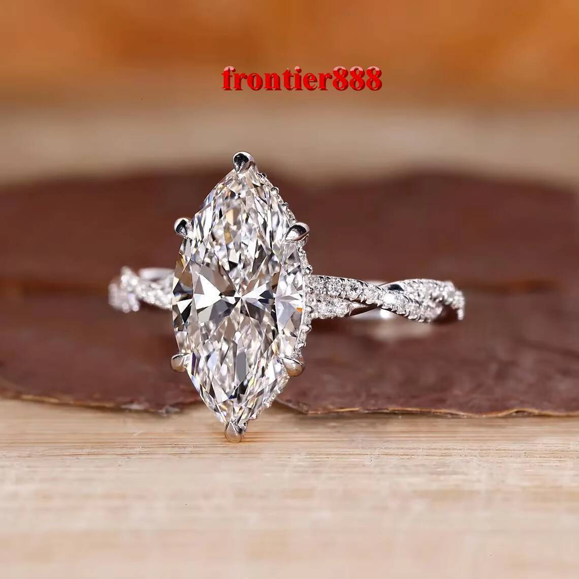 IGI Certified 4CT 5CT Lab Grown Diamond Engagement Wedding Ring Custom Hidden Halo Marquise Twisted Pave Infinity Twist Style