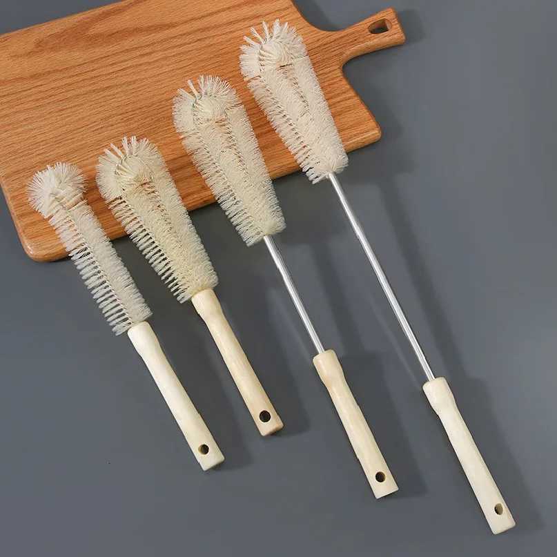 Cup brush cleaning long handle Wooden handle nylon bristles small brush cup cleaning bottle brush L260516