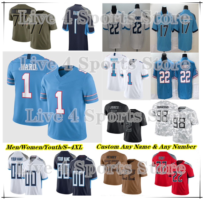 Cameron Ward Football Jerseys titaNSS Jeffery Simmons Mitchell Trubisky Tony Pollard Elic Ayomanor Carnell Tate Keldric Faulk Chimere Dike Gunnar Helm Ayomanor