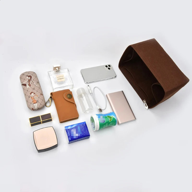 Felt Cloth Insert Bag Organizer Portable Cosmetic Bags Makeup Handbag Organizer Travel Inner Purse Bag Accesories 260516