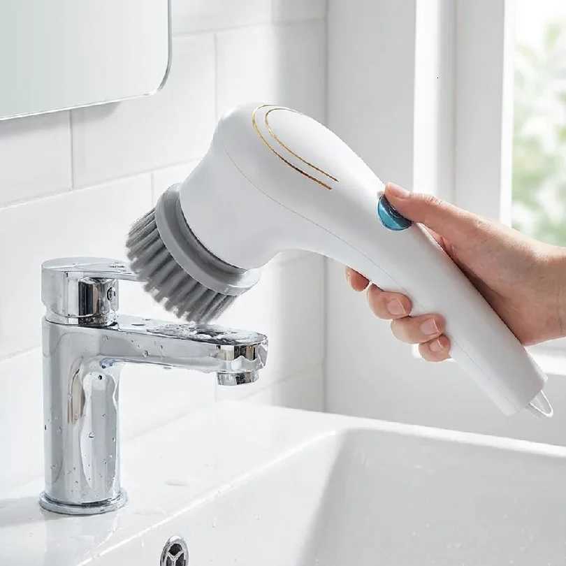 Electric Grease Scrubber Rechargeable Powerful Cleaning Brush Handheld Cordless Cleaner for Kitchen Sink Tile 25x11 L260516