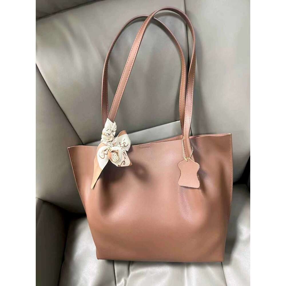 Genuine Leather Tote Bag Large Capacity High End Simple Commuter Shoulder Handbag New Cross Border Mother Daughter Style SENYY