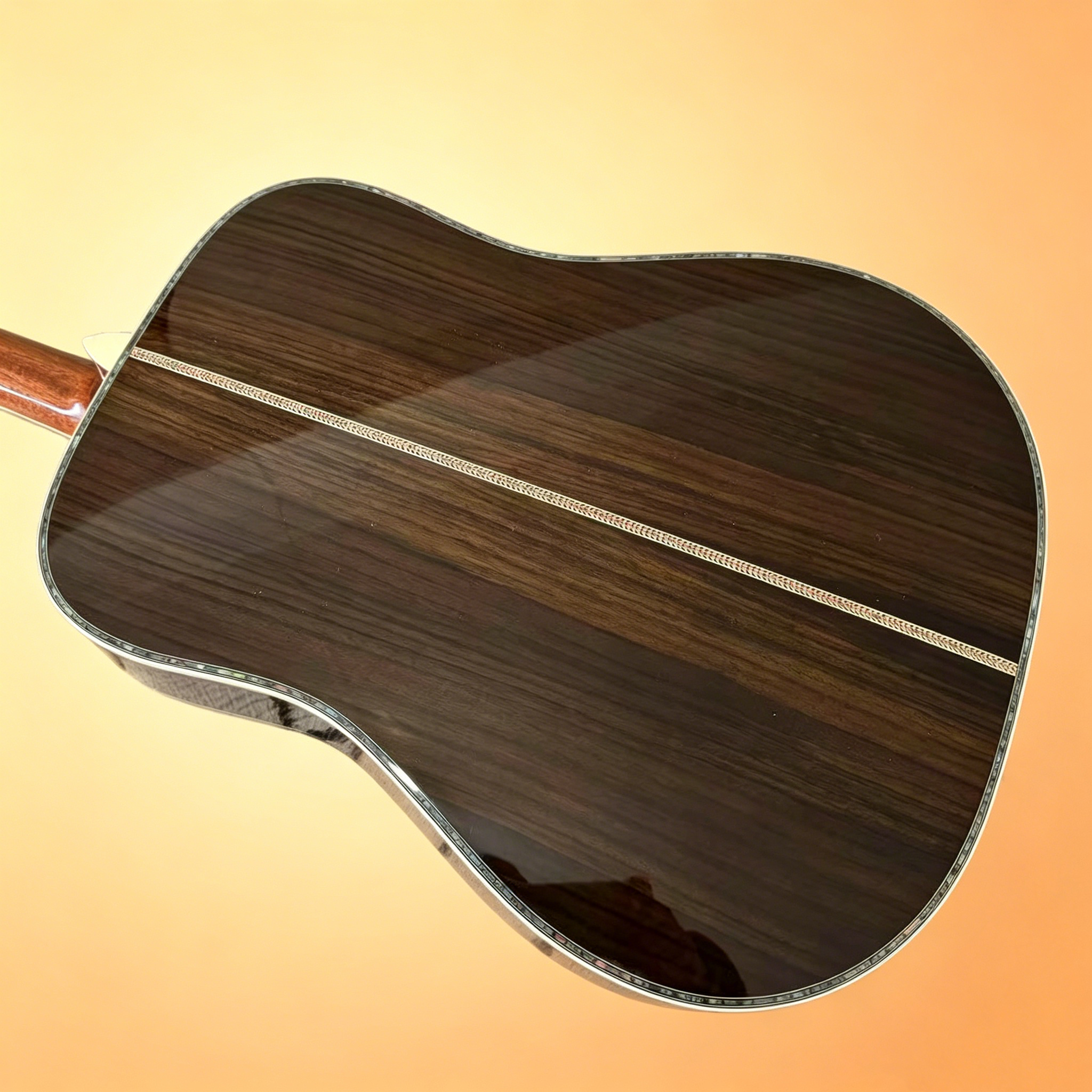 Original acoustic guitar, simple design, yellow veneer, spruce wood panel, 20frets, cow bone string pillow, rosewood side panel, free shipping
