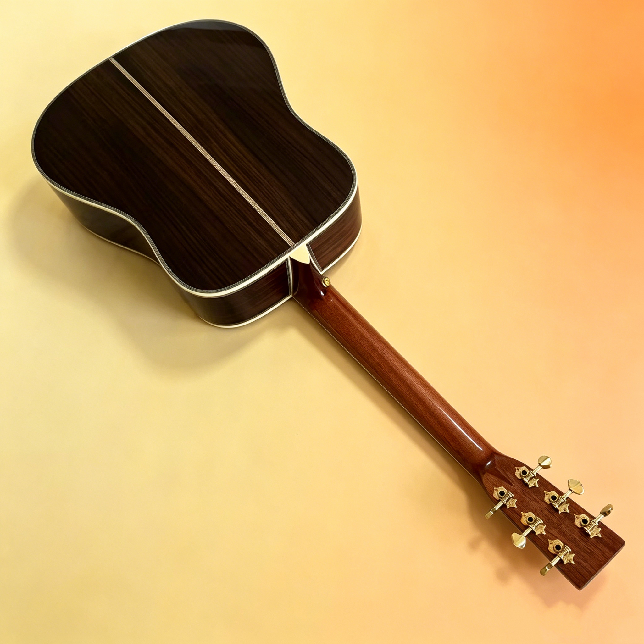 Original acoustic guitar, simple design, yellow veneer, spruce wood panel, 20frets, cow bone string pillow, rosewood side panel, free shipping