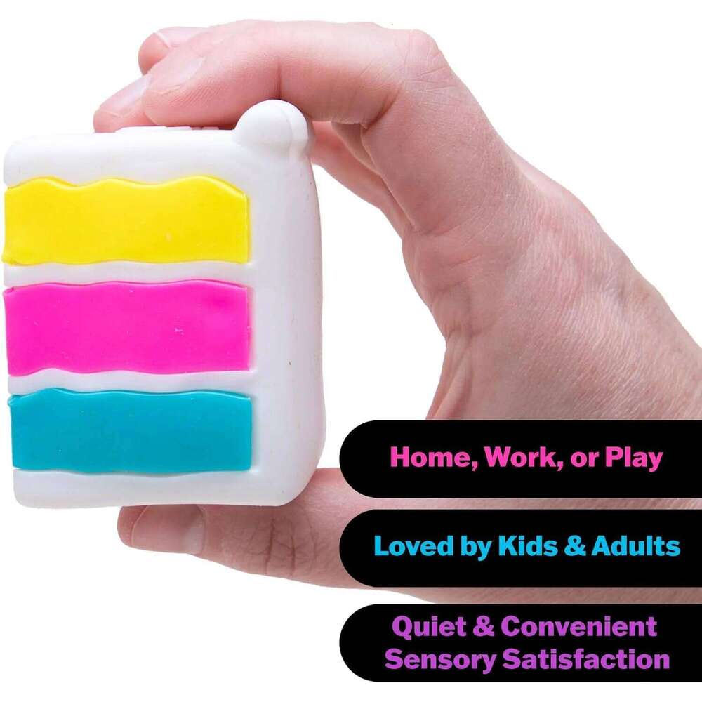 Schylling Needoh Nice Cake Fidget Cube Stress Relief Anxiety Sensory Tool for Focus ADHD & Calming Office Desk Gadget 26L0518