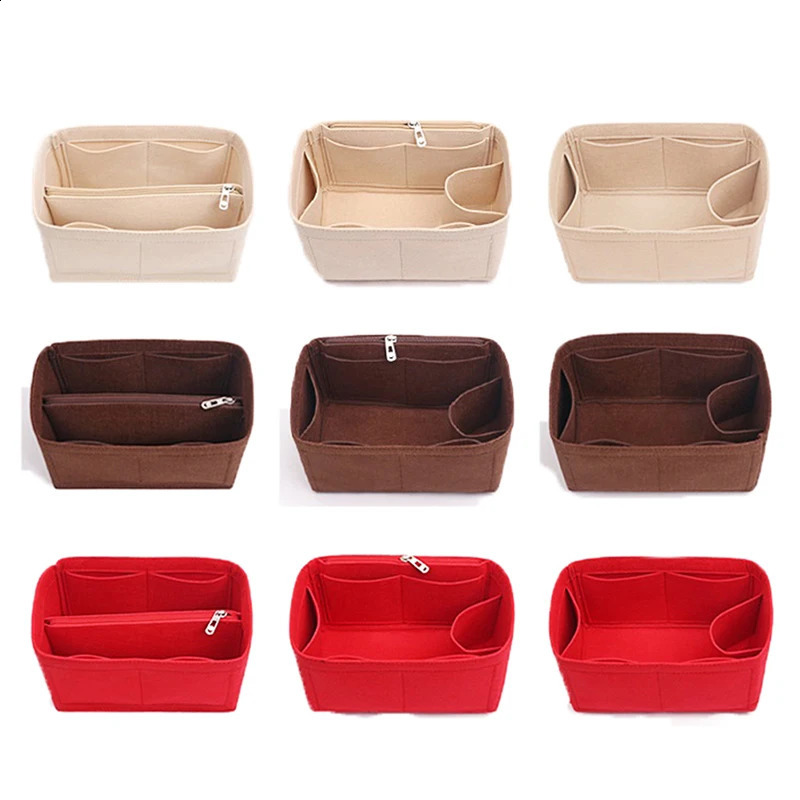 Felt Cloth Insert Bag Organizer Portable Cosmetic Bags Makeup Handbag Organizer Travel Inner Purse Bag Accesories 260516