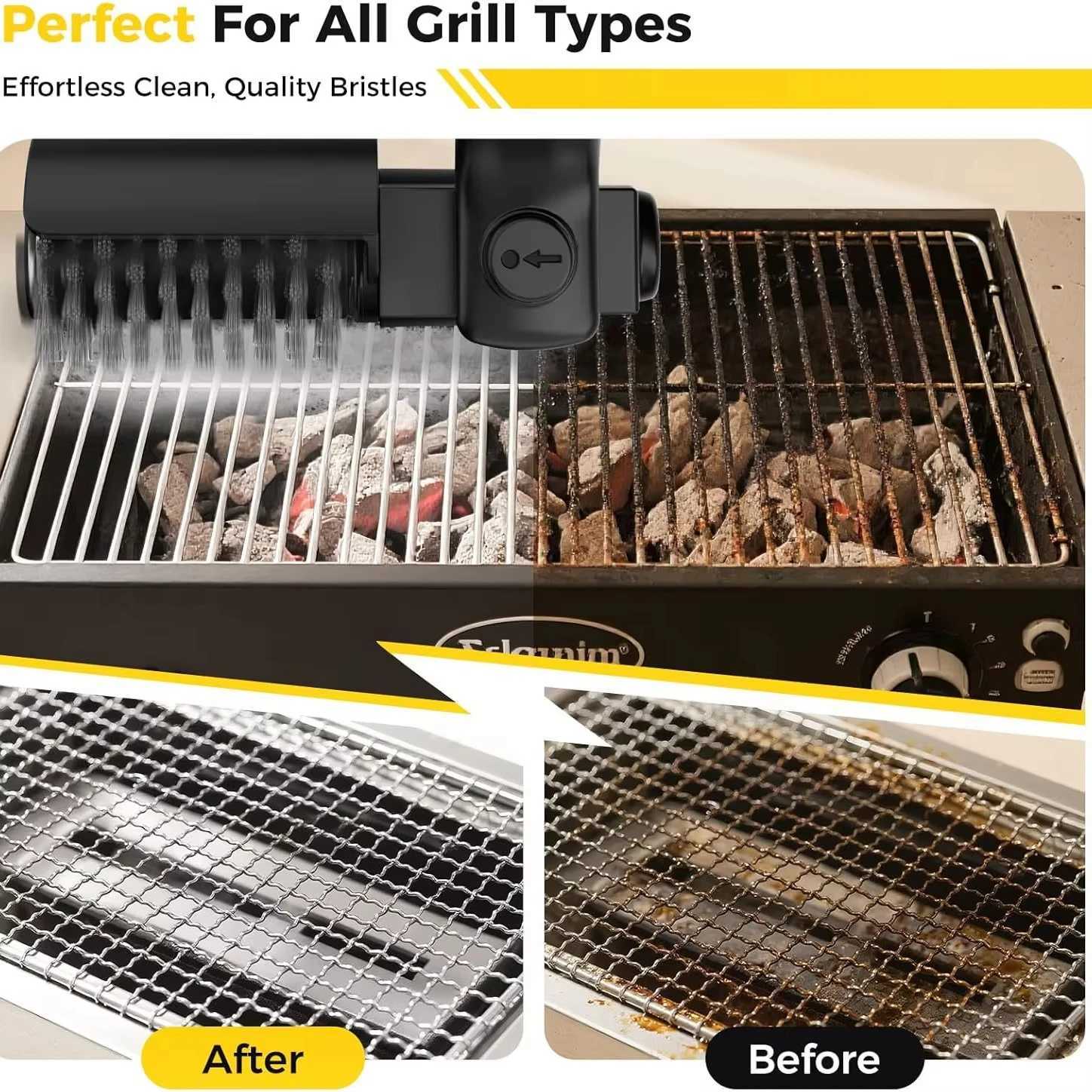 Electric Grill Brush Cleaning BBQ Cleaner Brush Cordless Rechargeable Rotary Adjustable Outdoor Heavy oil Stains Clean Tool L260516