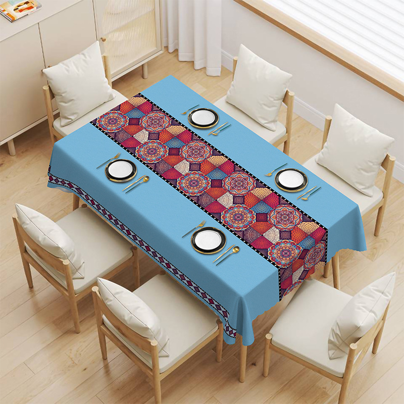 YL-38661 Custom Premium Tablecloth - Waterproof, Oil-proof, Wash-free, Heat-resistant, Thickened PVC, Simple Home Coffee Table Cloth