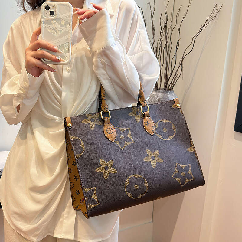 Classic Bag for Women, Old Flower Tote Bag, High-end Commuter Handbag, Single Shoulder Crossbody Large Capacity