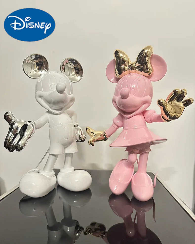 Disney Mickey Minnie Mouse 29cm Resin Action Figurine Cartoon Statue Home Ornament Collectible Gift For Kids And Cartoon Lovers L260518QZJK