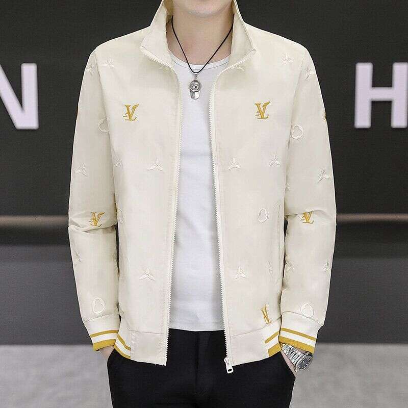 2025 Spring New Men's American Printed European Stand up Collar Jacket Fashion Korean Embroidered Loose Jacket for Men - view 5