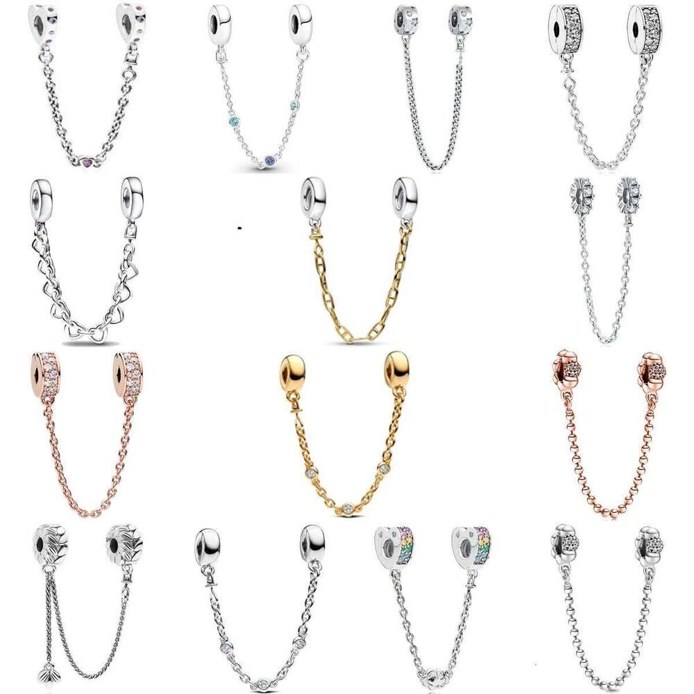 New Fashion 925 Sterling Silver Colorful flower Charms Safety Chain Fit Original Bracelet DIY Jewelry For Women Gift J260518