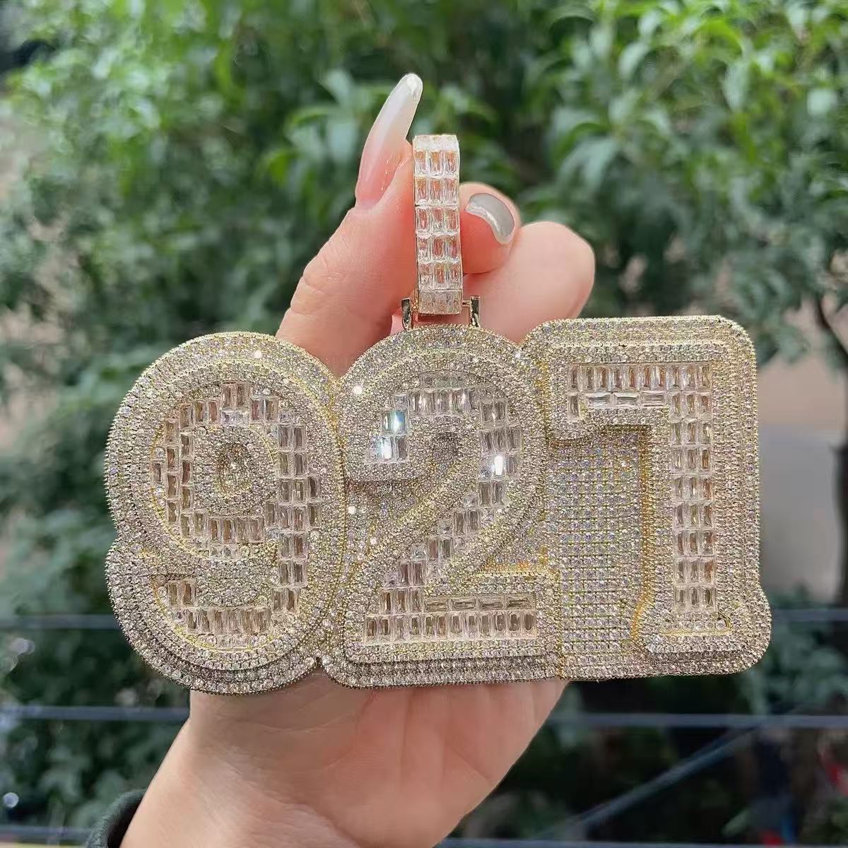 Hip Hop Custom Moissanite Pendant Name Letter Pendant Cute Custom Bail Iced Out Silver 925 Moissanite Pendant