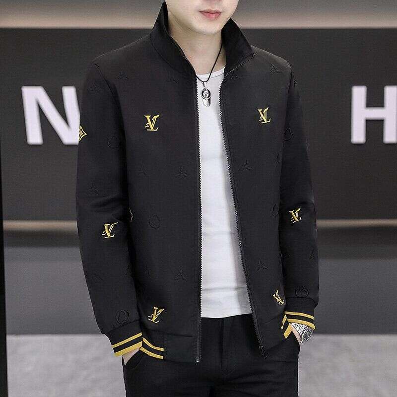 2025 Spring New Men's American Printed European Stand up Collar Jacket Fashion Korean Embroidered Loose Jacket for Men - view 3