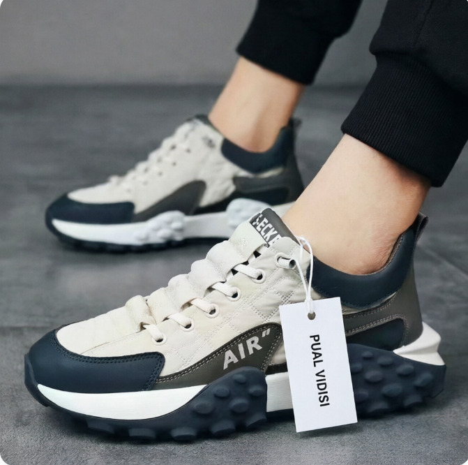Unisex Chunky Retro Color Block Sneakers Multiple Colors Fabric Leather Mixed Casual Trainers All Match Shock Absorbing Daily Shoes For Commuting And - view 3