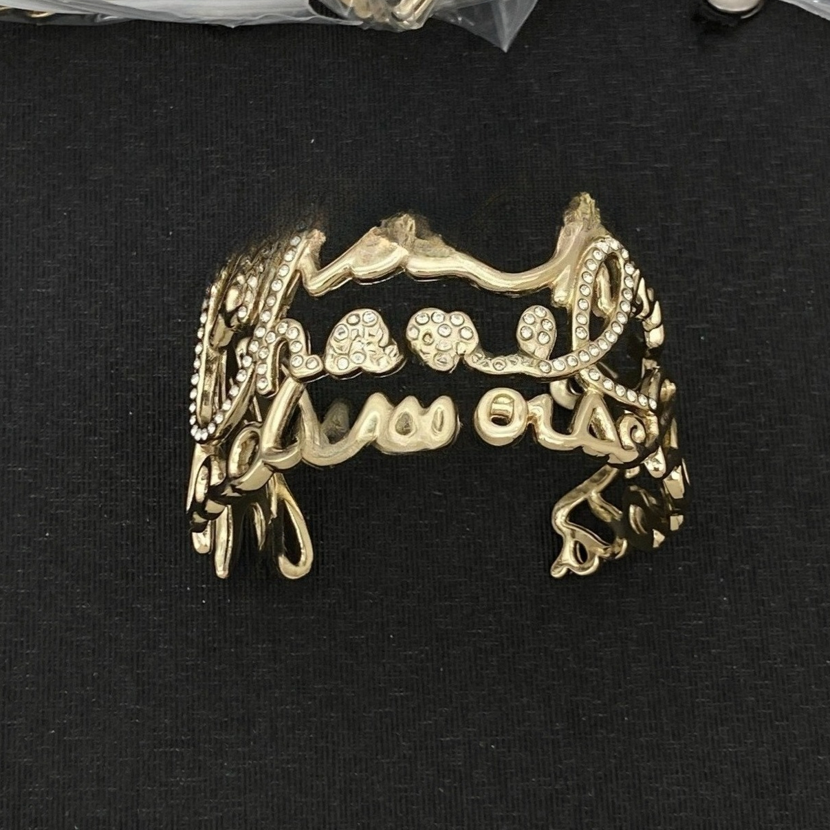 Elegant Gold Rhinestone Embellished Bangle Bracelets for Women Fashion Jewelry Cuff Bangle for Occasion Accessory