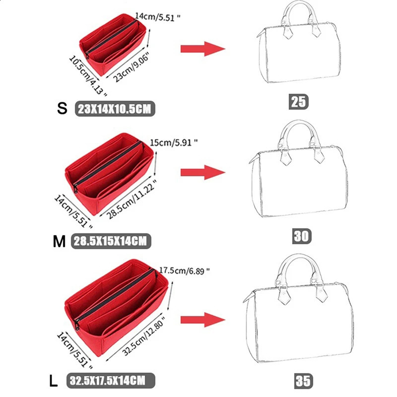 Felt Cloth Insert Bag Organizer Portable Cosmetic Bags Makeup Handbag Organizer Travel Inner Purse Bag Accesories 260516