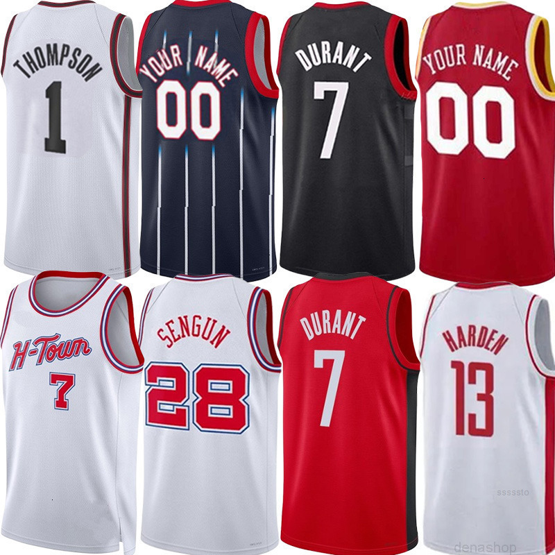 7 Kevin Durant Rocket Basketball Jerseys Amen Thompson Reed Sheppard Jabari Smith jr Alperen Sengun Fred VanVleet Tari Eason City Jersey James Harden