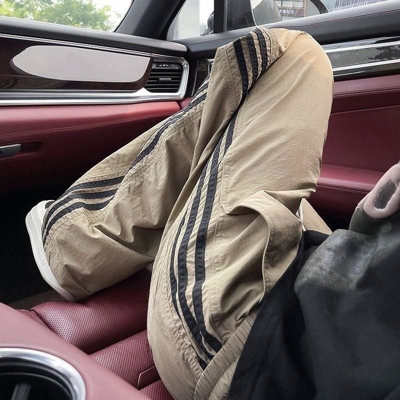 Designer Pants - Luxurious Men's Casual Pants - Men's Three-barrel Sports Trousers Loose Straight-leg Outdoor Hiking Pants Laced Paratrooper - view 5