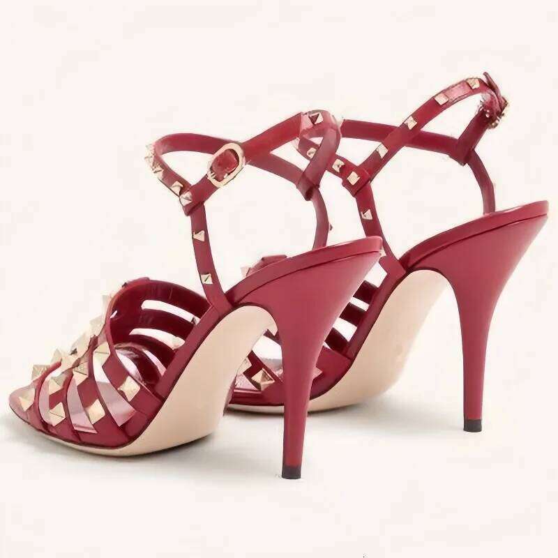 2026 Fashion Show New Single Button Strap High-heeled Open Toe Sandals with European and American Sexy Temperament Party Shoes