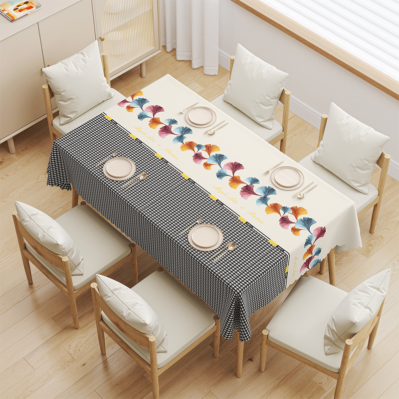 YL-38661 Custom Premium Tablecloth - Waterproof, Oil-proof, Wash-free, Heat-resistant, Thickened PVC, Simple Home Coffee Table Cloth