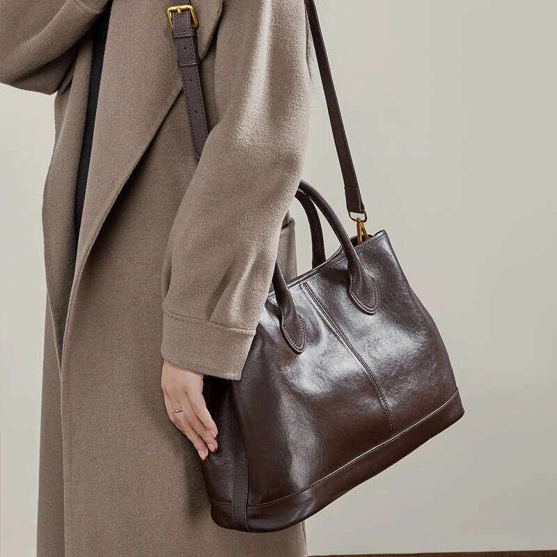 Genuine Leather Large Capacity Tote Bag Women Fashion High End Versatile Daily Commute Shopping Shoulder Handbag SENYY