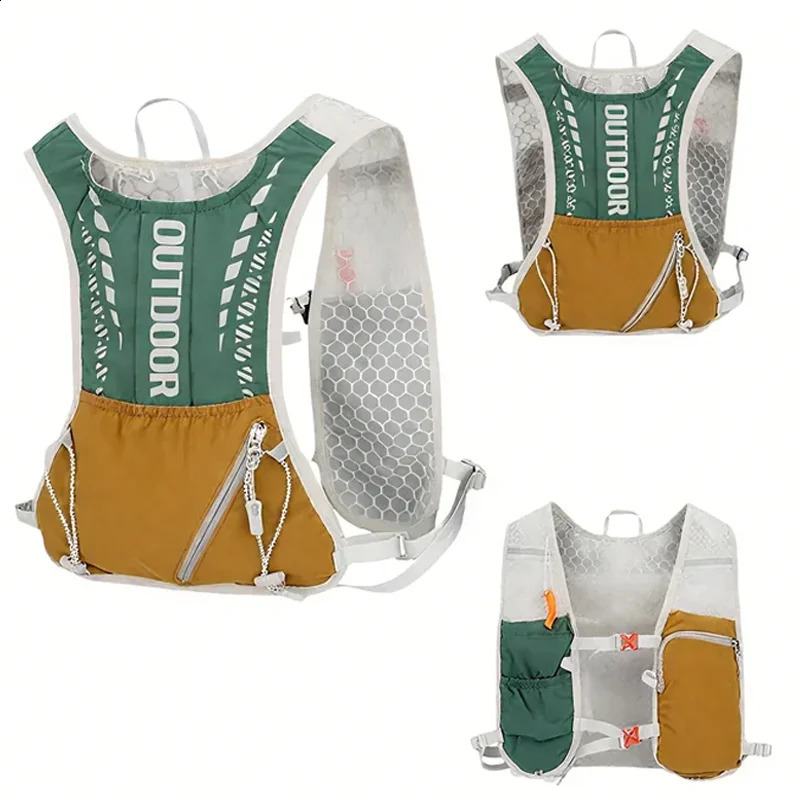 Reflective Running Hydration Vest Cycling Backpack for Outdoor Sports Climbing Hiking MTB Road Bike - Adjustable Vest Bag 260515BJ