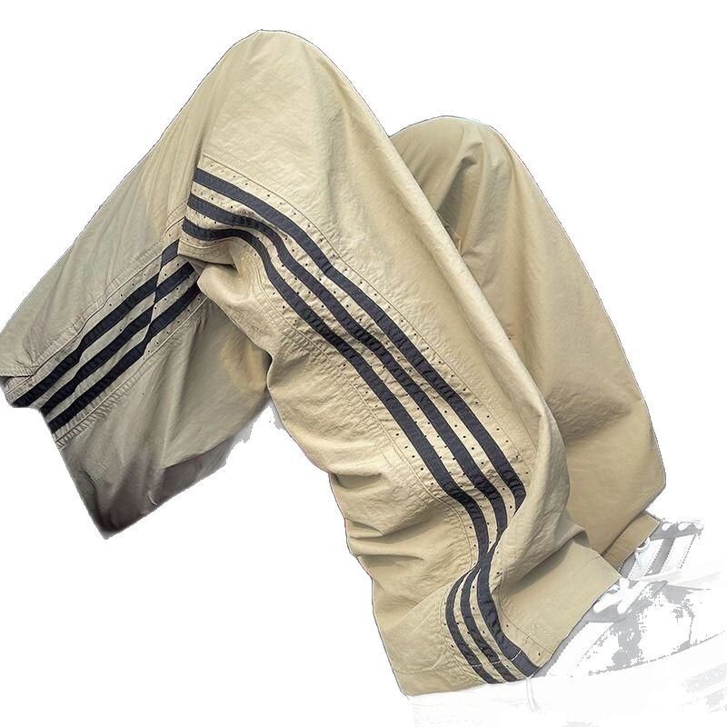 Designer Pants - Luxurious Men's Casual Pants - Men's Three-barrel Sports Trousers Loose Straight-leg Outdoor Hiking Pants Laced Paratrooper - view 6
