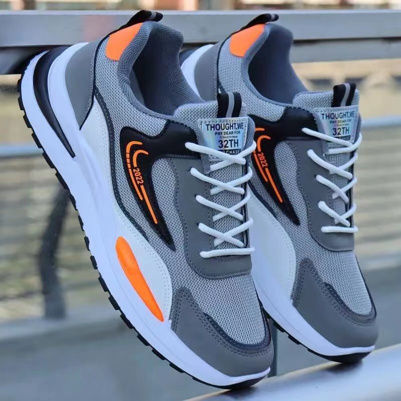 Mens Fashion Running Sneakers Classic Lace Up Design Breathable Mesh Upper For Daily Commute And Fitness Activities big size