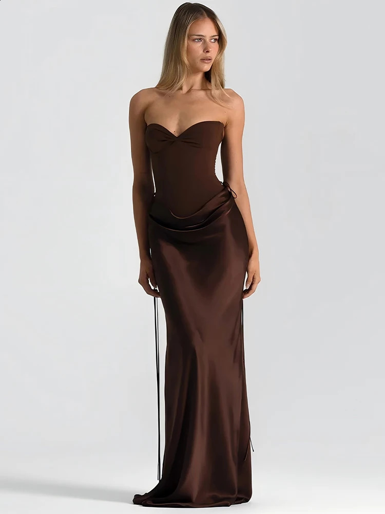 Mozision Off-shoulder Backless Sexy Maxi Dress Women Gown Elegant Patchwork Strapless Sleeveless Bodycon Club Party Long Dress 260518 - view 3