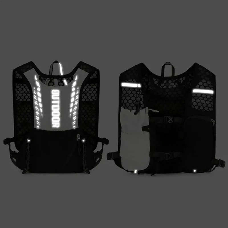 Reflective Running Hydration Vest Cycling Backpack for Outdoor Sports Climbing Hiking MTB Road Bike - Adjustable Vest Bag 260515BJ - view 4