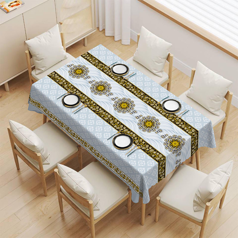 YL-38667 Custom Premium Tablecloth - Waterproof, Oil-proof, Wash-free, Heat-resistant, Thickened PVC, Simple Home Coffee Table Cloth