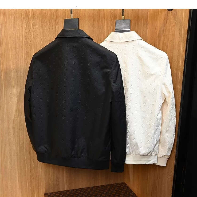 2026 Black White Turn-Down Collar Jacket For Men Slim Fit Style Trendy High-End Coat Casual Cool Fashion European Trend - view 6