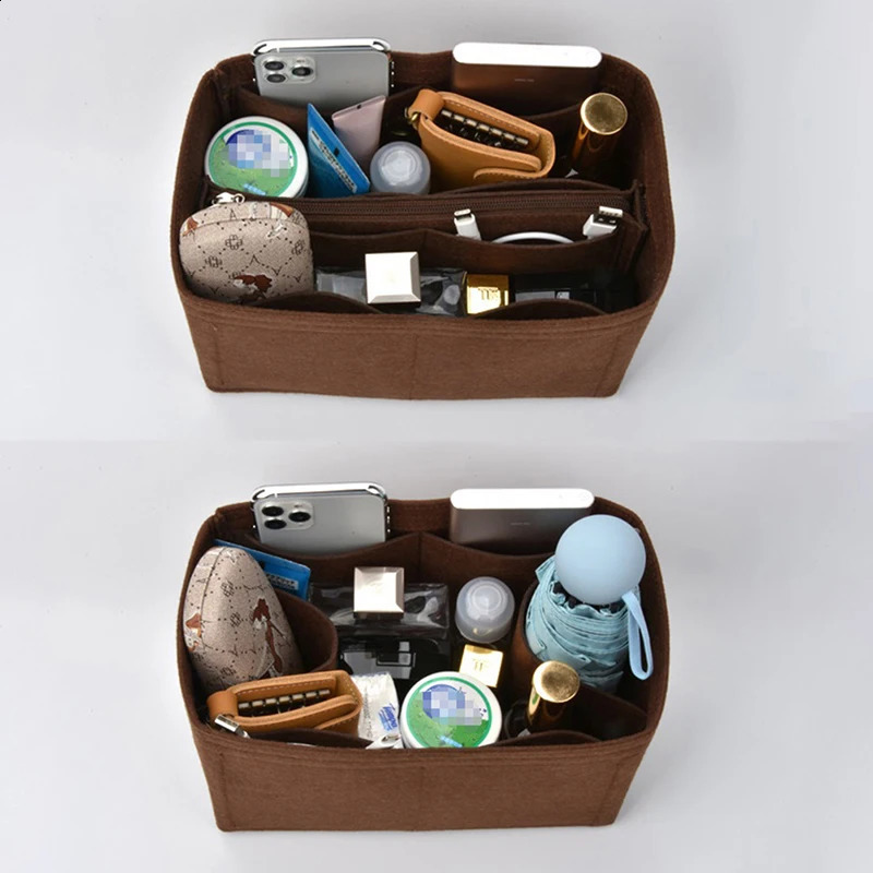 Felt Cloth Insert Bag Organizer Portable Cosmetic Bags Makeup Handbag Organizer Travel Inner Purse Bag Accesories 260516