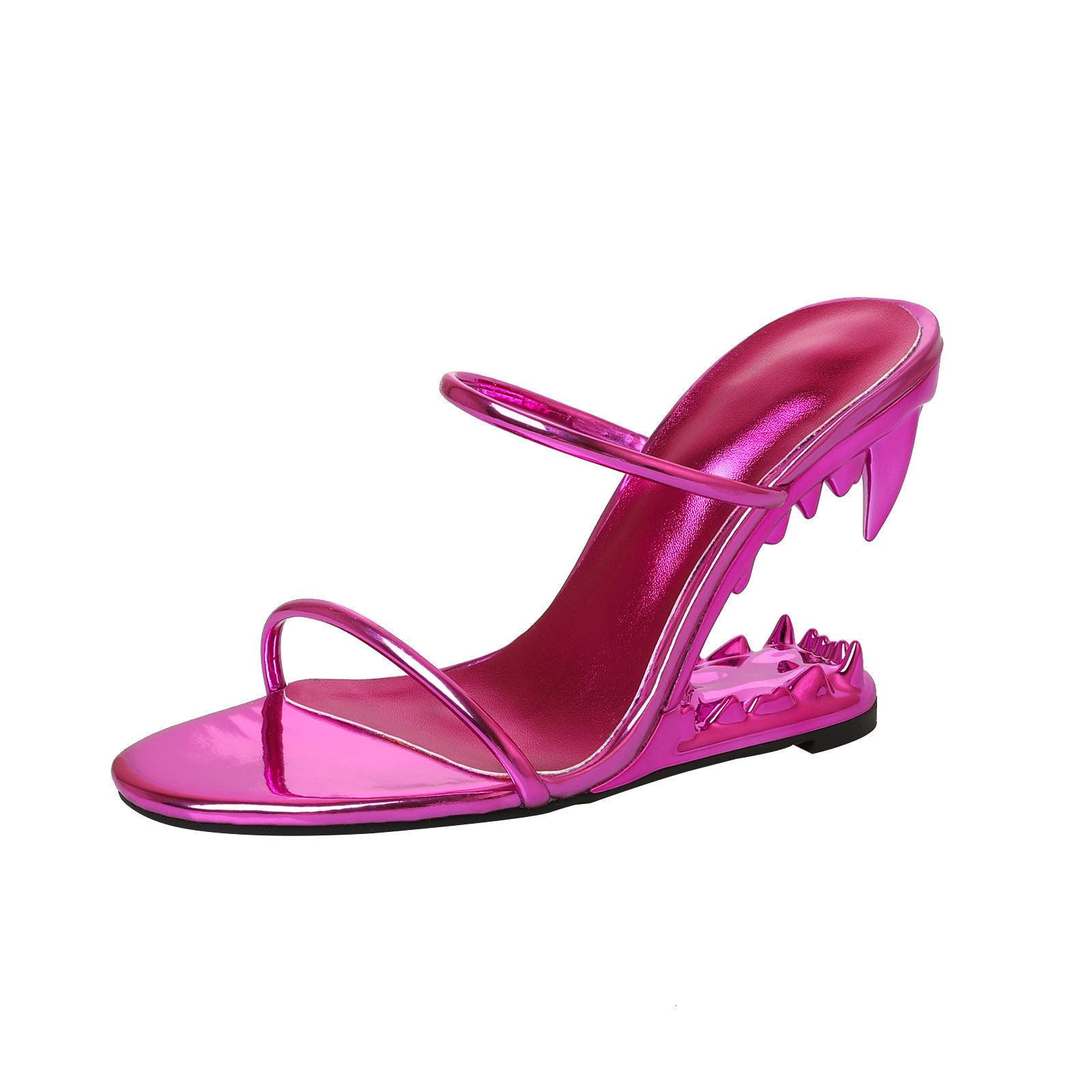 Womens Fashion Spike Heel Sandals Open Toe Fashion Gifts Design With Two Thin Straps Soft Padded Insole For Daily Commute And Night Out - view 4