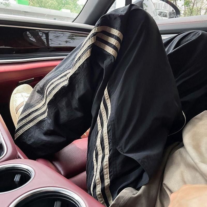 Designer Pants - Luxurious Men's Casual Pants - Men's Three-barrel Sports Trousers Loose Straight-leg Outdoor Hiking Pants Laced Paratrooper - view 4