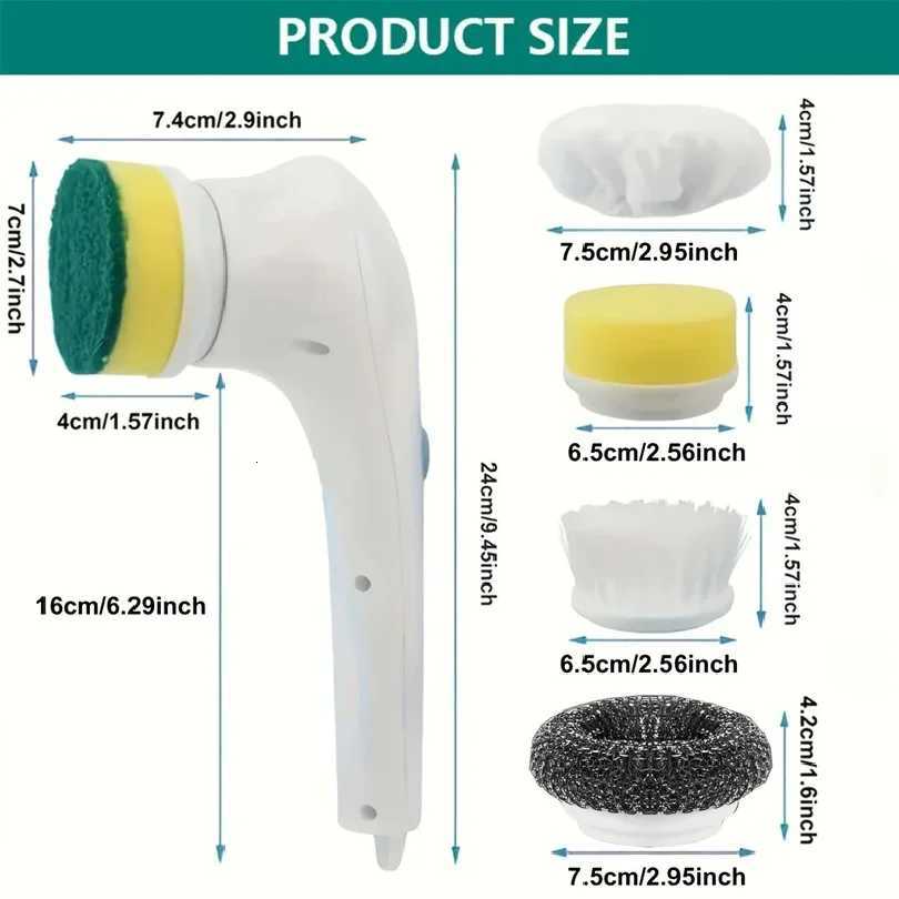 Electric Grease Scrubber Rechargeable Powerful Cleaning Brush Handheld Cordless Cleaner for Kitchen Sink Tile 25x11 L260516