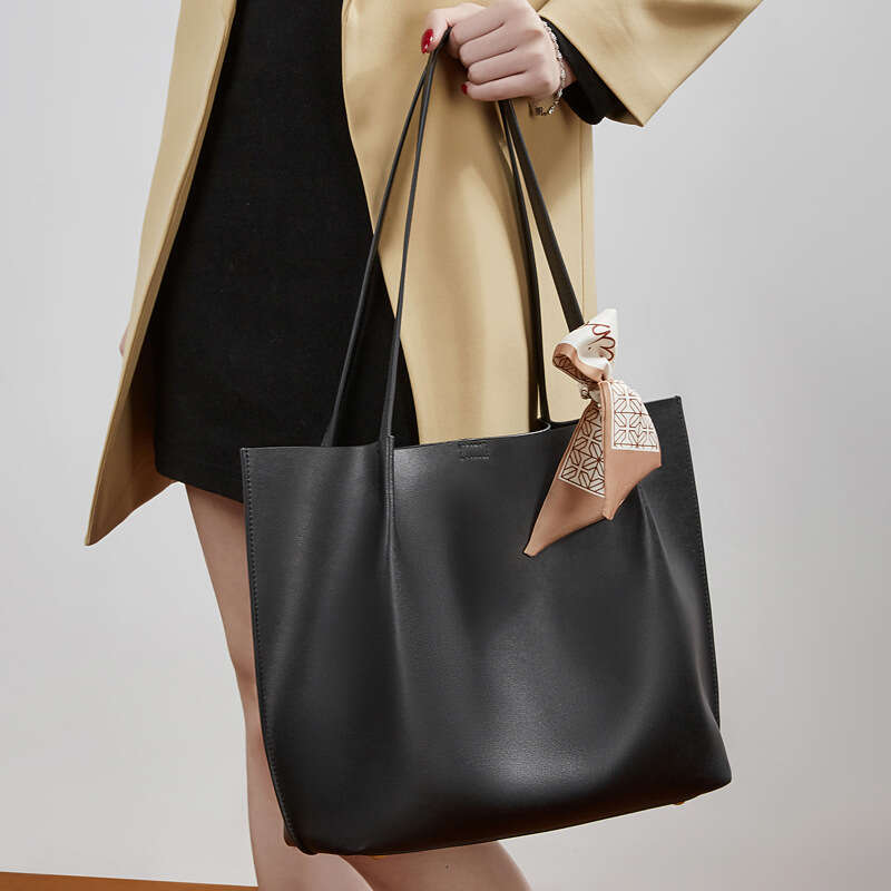 Genuine Leather Tote Bag Large Capacity High End Simple Commuter Shoulder Handbag New Cross Border Mother Daughter Style SENYY
