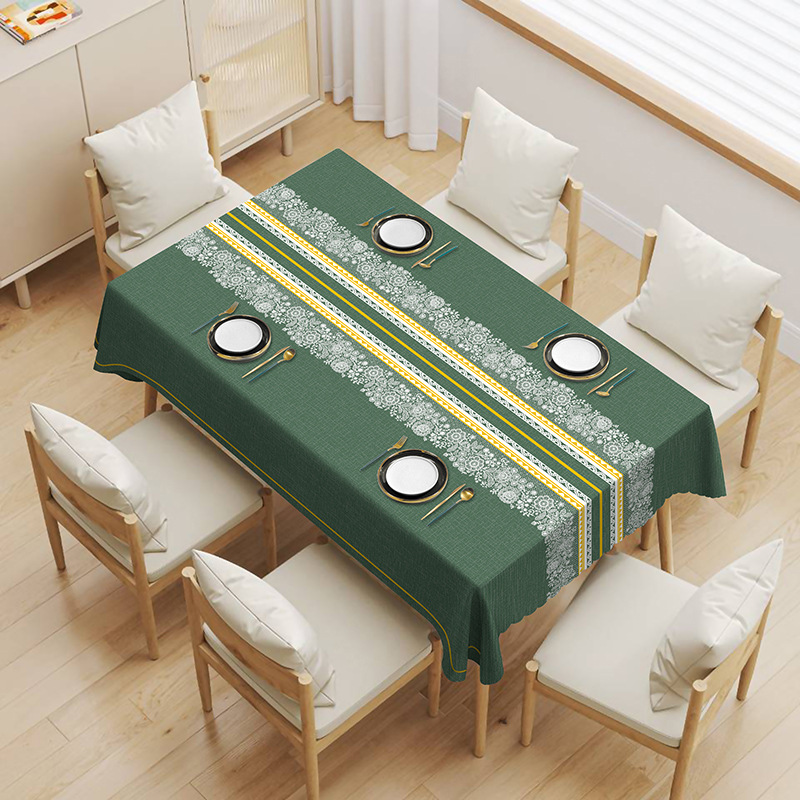 YL-38661 Custom Premium Tablecloth - Waterproof, Oil-proof, Wash-free, Heat-resistant, Thickened PVC, Simple Home Coffee Table Cloth